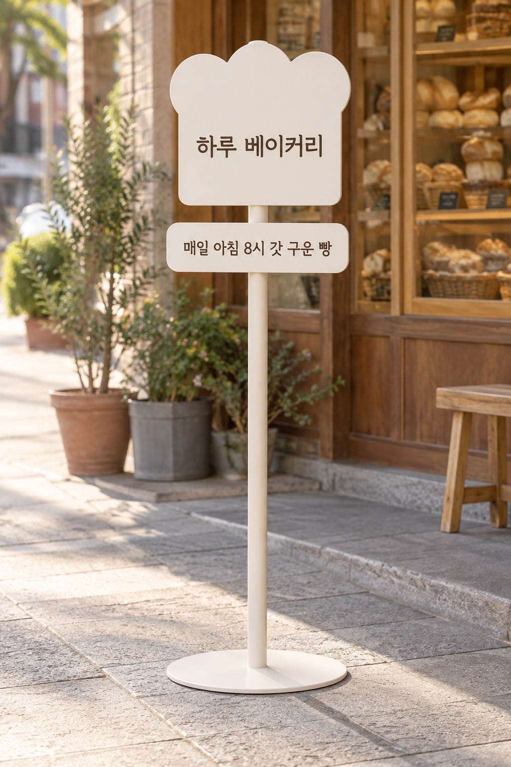 베이커리 식빵 스탠드 입간판 디자인 시안 – 하루 베이커리